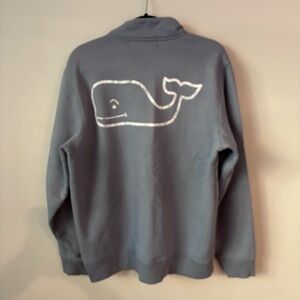 Vineyard Vines light blue Gray Zip-Up sweatshirt with Whale logo